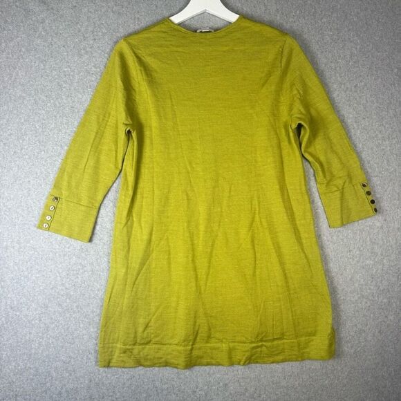 J Jill Womens Size Medium 100% Merino Wool Pullover Tunic Sweater Lime Green - Picture 6 of 7